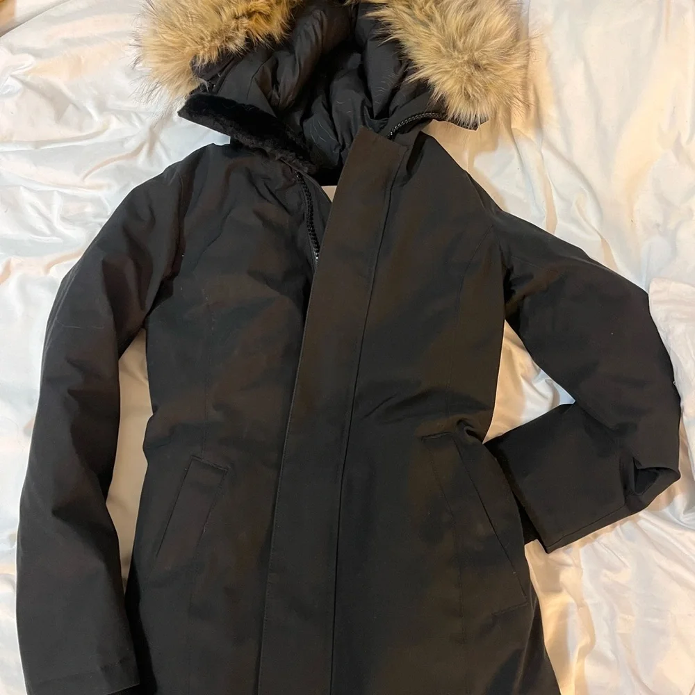 Aritizia TNA Black Ski Jacket with Faux Fur Hood goose down HAVEN XXS - Picture 3 of 8
